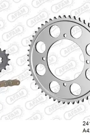 Weekendaanbieding AFAM - 428MX 124 ARS (CLIP) GOLD & SPROCKETS - Chain Kits - ALU