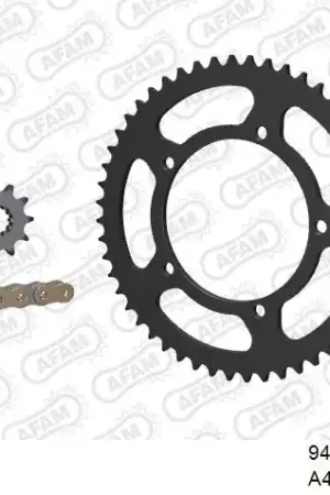 Speciale Aanbieding AFAM - 420R1 126 AR (CLIP) GOLD & SPROCKETS - Chain Kits - STEEL