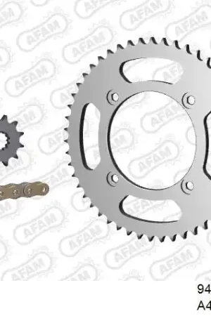 Trendy AFAM - 428R1 126 AR (CLIP) GOLD & SPROCKETS - Chain Kits - STEEL