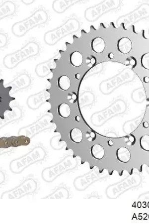 Koop Online AFAM - 520MR2 102 ARS (CLIP) GOLD & SPROCKETS - Chain Kits - ALU
