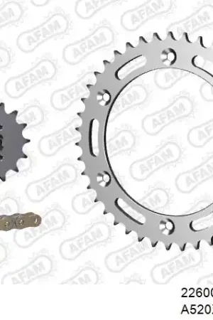 Beperkte Voorraad AFAM - 520XRR3 116 ARS (CLIP) GOLD & SPROCKETS - Chain Kits - STEEL
