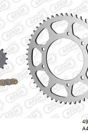 AFAM - 420R1 130 AR (CLIP) GOLD & SPROCKETS - Chain Kits - STEEL Authentiek