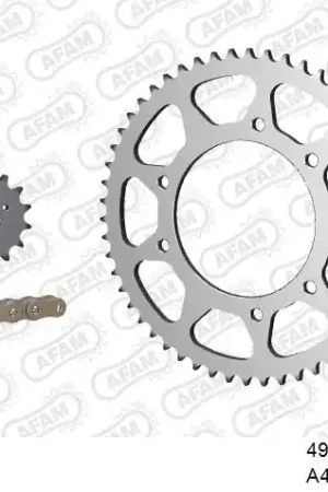 Populair AFAM - 420R1 130 AR (CLIP) GOLD & SPROCKETS - Chain Kits - STEEL