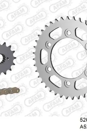 Gecertificeerd AFAM - 520XMR3 98 MRS (RIVET) & SPROCKETS - Chain Kits - STEEL