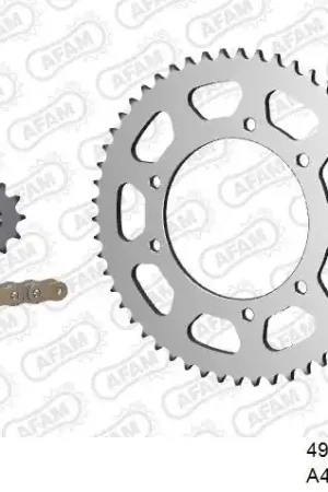 AFAM - 420R1 130 AR (CLIP) GOLD & SPROCKETS - Chain Kits - STEEL Laatste Versie