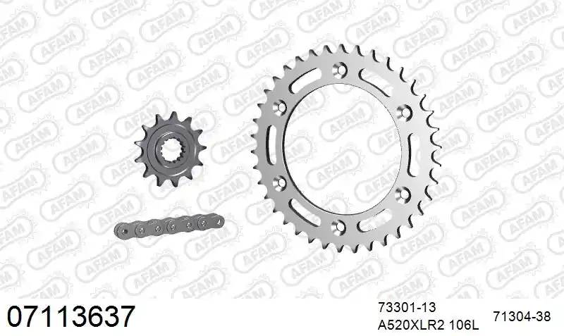Topkwaliteit AFAM - 520XLR2 106 ARS (CLIP) & SPROCKETS - Chain Kits - STEEL
