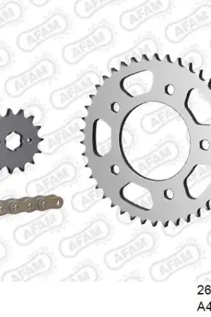 AFAM - 428R1 130 AR (CLIP) GOLD & SPROCKETS - Chain Kits - STEEL Wereldwijde Verzending