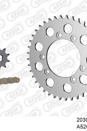 Gratis Retour AFAM - 520MR2 100 ARS (CLIP) GOLD & SPROCKETS - Chain Kits - ALU