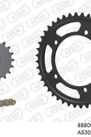 AFAM - 530XSR2 108 MRS (RIVET) GOLD & SPROCKETS - Chain Kits - STEEL Bestseller