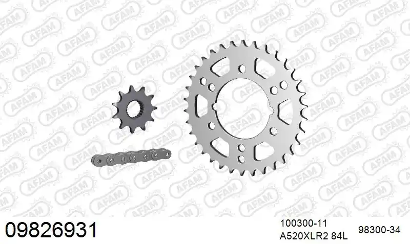 Topkwaliteit AFAM - 520XRR3 84 ARS (CLIP) GOLD & SPROCKETS - STEEL