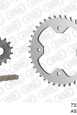 AFAM - 520XRR3 98 ARS (CLIP) GOLD & SPROCKETS - Chain Kits - STEEL Nieuw