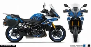 Stickerset GSX-S GX Sport, blauw/zilver Goedkoop