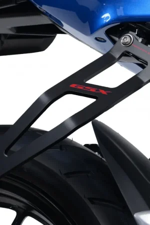 R&G - EXHAUST HANGER, BLACK-RED + BLANKING PLATE - Geschikt voor Suzuki GSX-R125 en GSX-S125 Flitsaanbieding