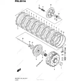 OEM Koppelingsnaaf Vergrendel Ring Suzuki RMZ250 2016-2023 (nr.12) Flitsaanbieding