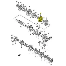 OEM Versnellingsbak Tandwiel Suzuki RM250 1996-2008 3e Versnelling (23 tanden) Gecertificeerd