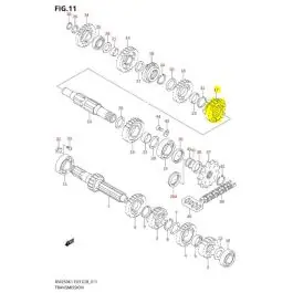 OEM Versnellingsbak Tandwiel Suzuki RM250 2001-2008 4e Versnelling (21 tanden) Finale Uitverkoop
